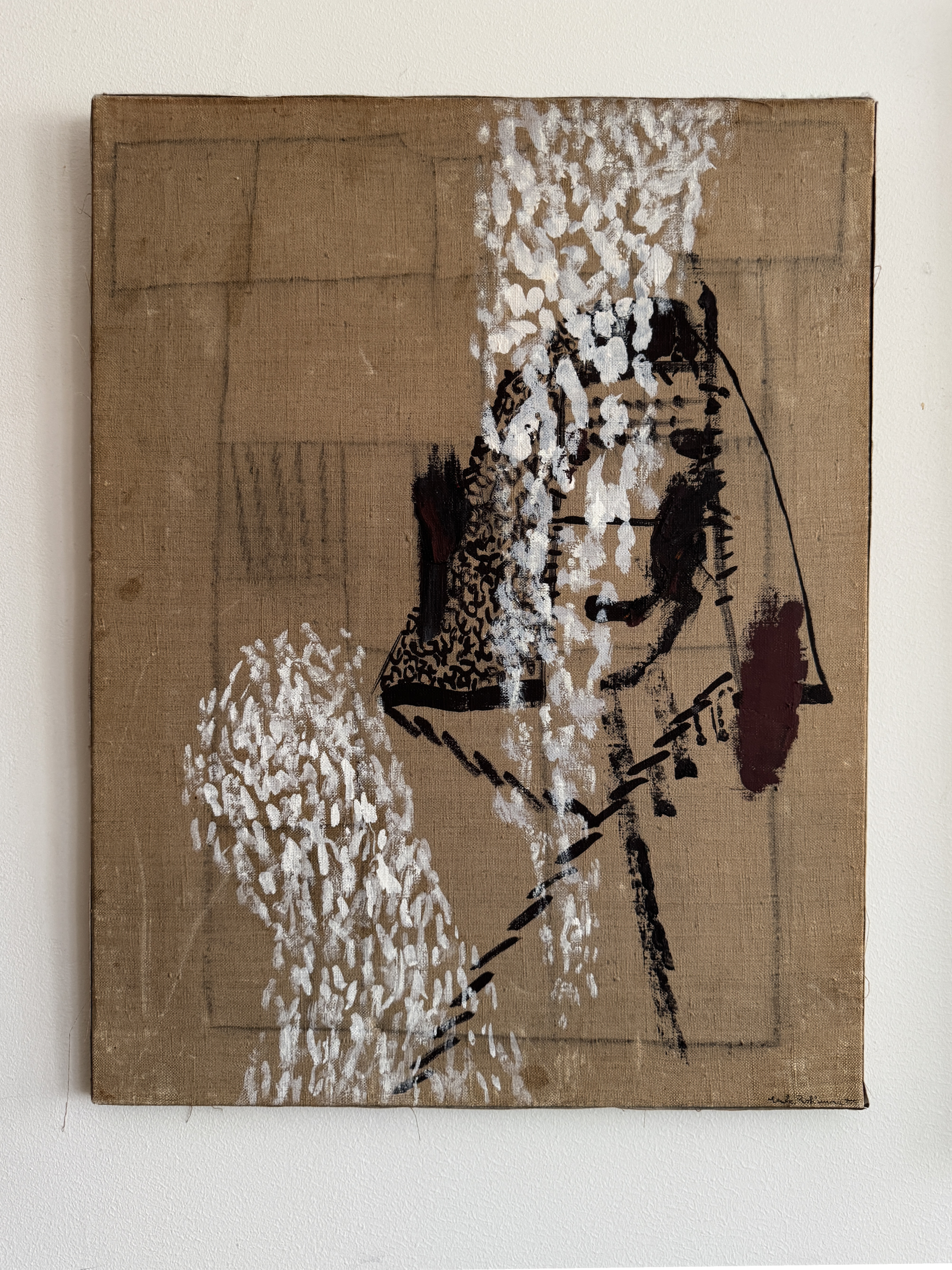 Raw canvas painting