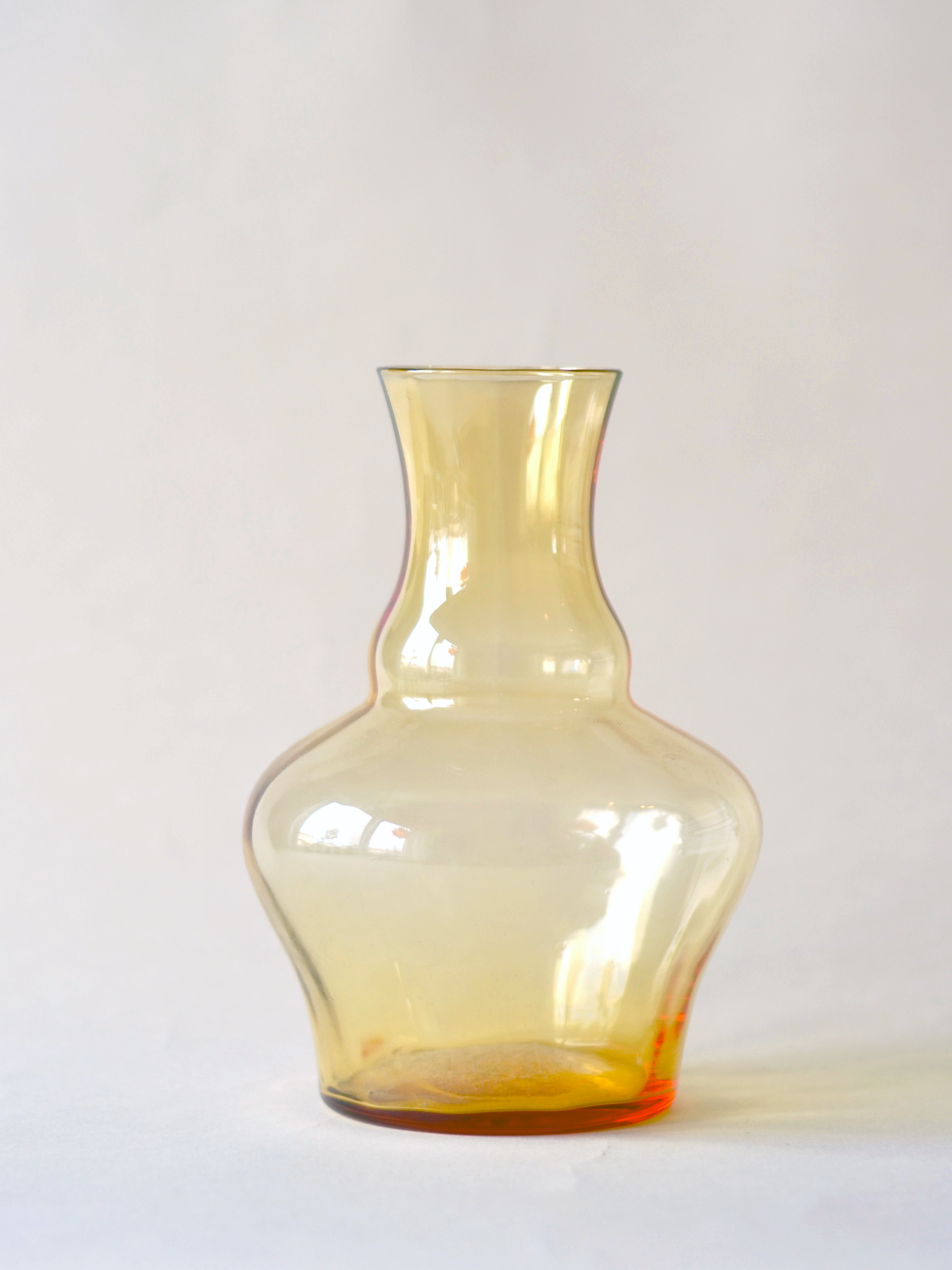 Yellow glass vase